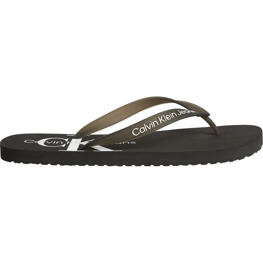 Beach Sandal Monogram Flip Flops - Black
