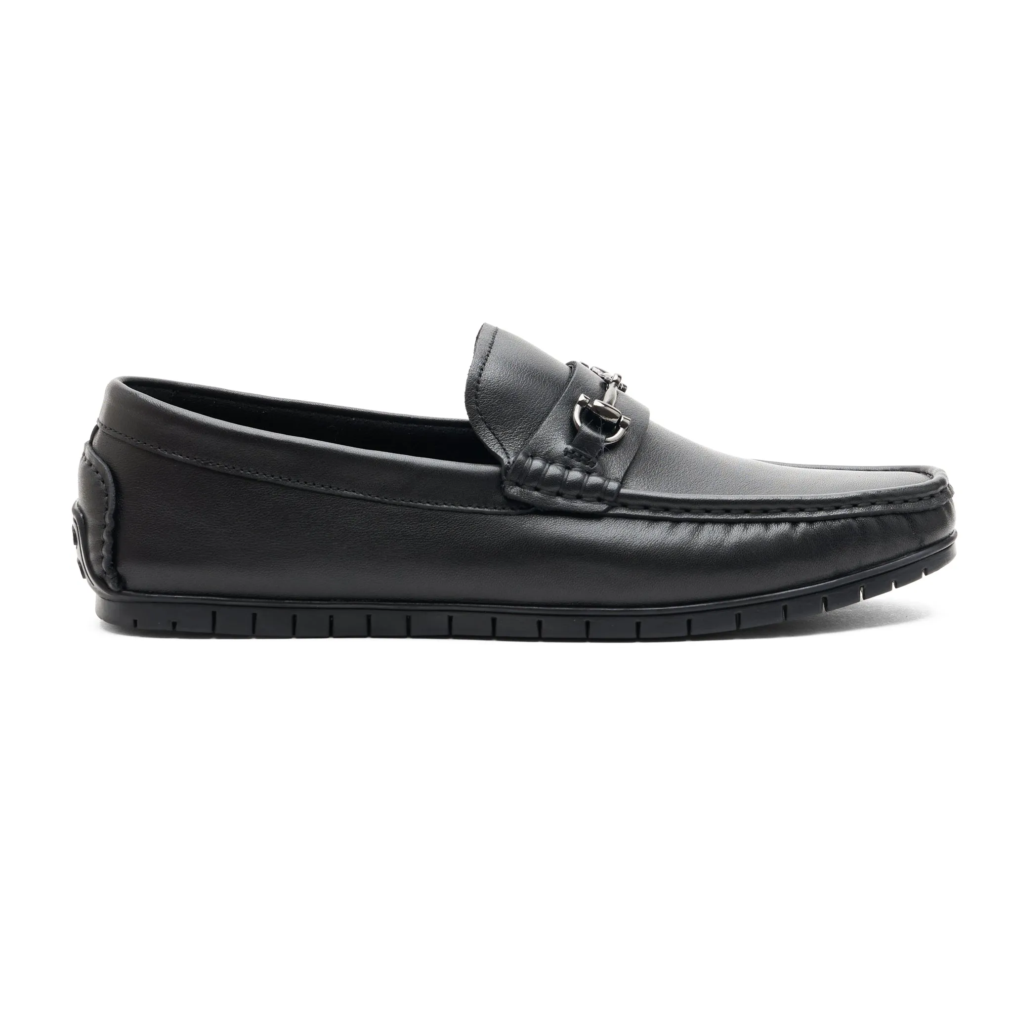 Black Leather Moccasins