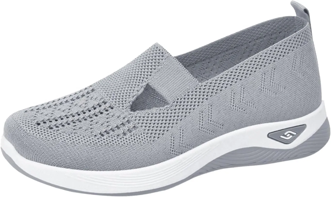 Cathalem Orthopedic Shoes for Women Breathable Soft Slip On Sneakers Comfort Mesh Up Stretch Sneaker Diabetic Walking Shoes