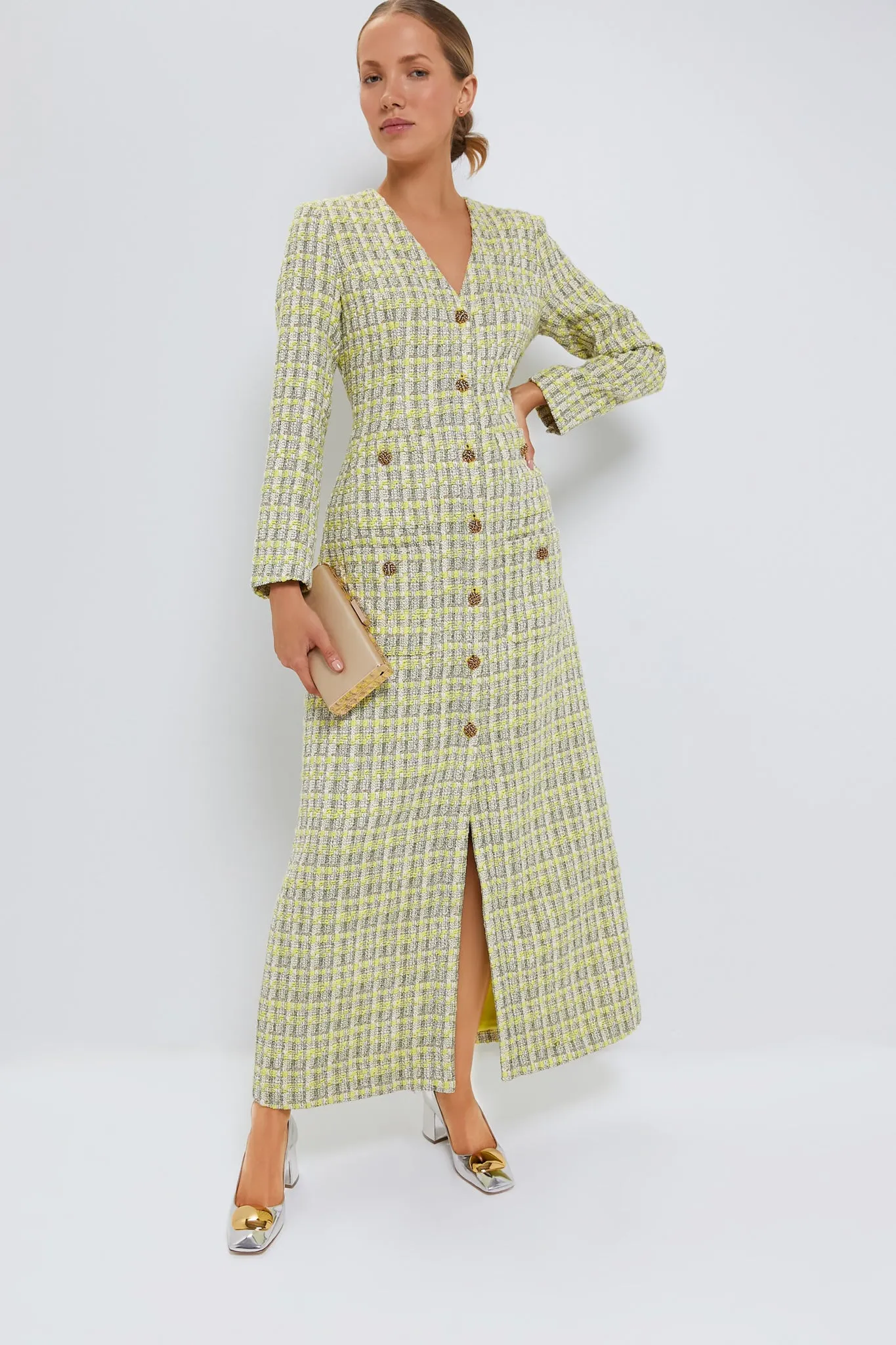 Citron Tweed Rafferty Dress