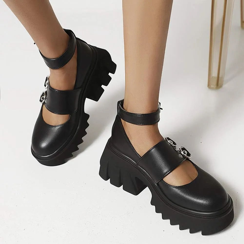 Ciuyurra Stylish Women Gothic Shoes Platform