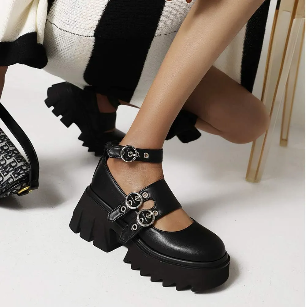 Ciuyurra Stylish Women Gothic Shoes Platform