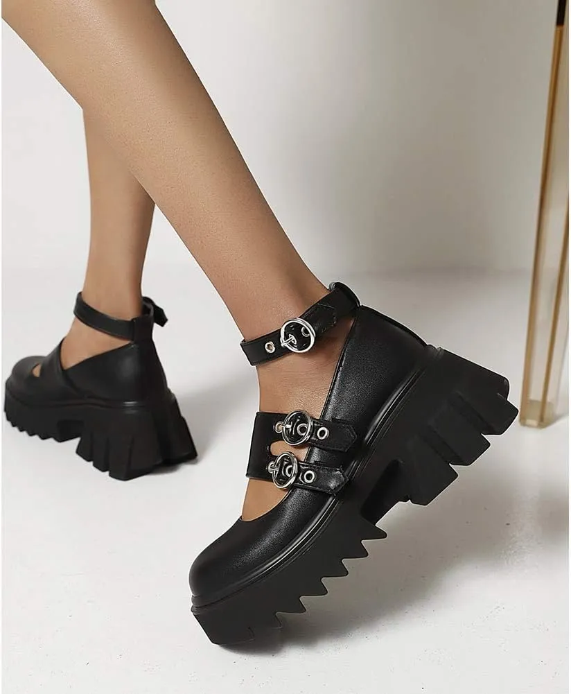 Ciuyurra Stylish Women Gothic Shoes Platform