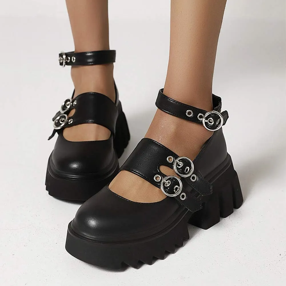 Ciuyurra Stylish Women Gothic Shoes Platform