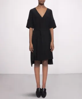 Day Knee-length Silk Dress Black