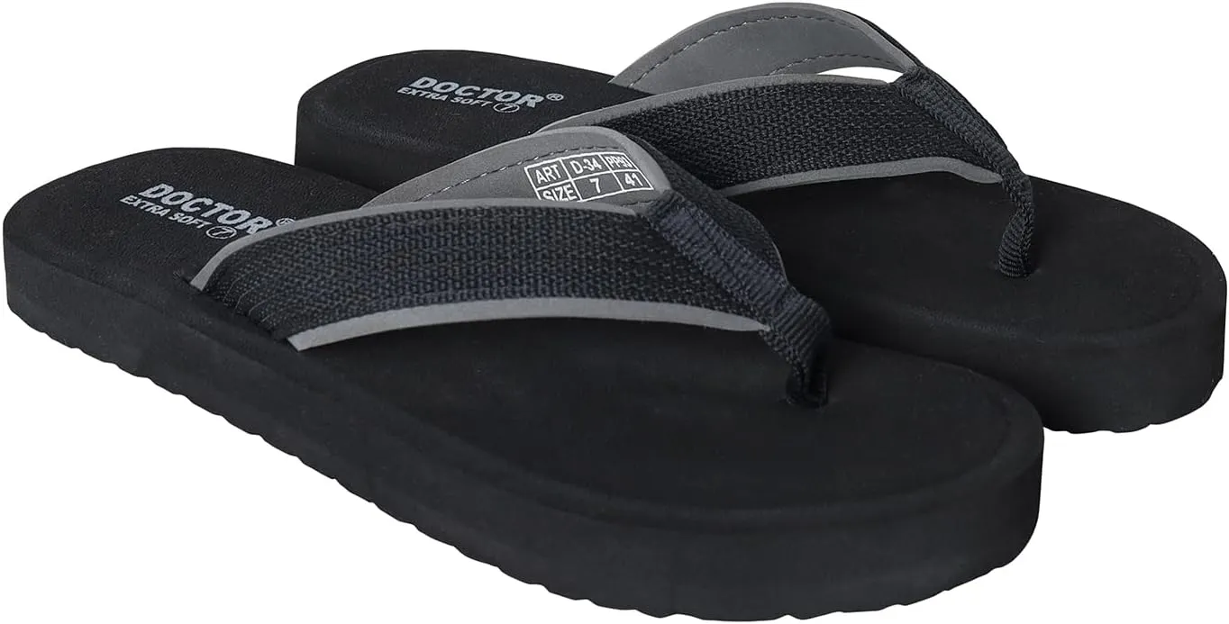 Doctor Slippers for Men's Orthopedic Diabetic Non-Slip Lightweight Durable Cushion Comfortable Flat Mcr Casual Stylish Dr Chappals and House Flip flops For Gent's and Boy’s D-34