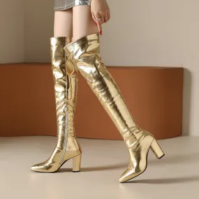 Gold/silver metallic thigh boots