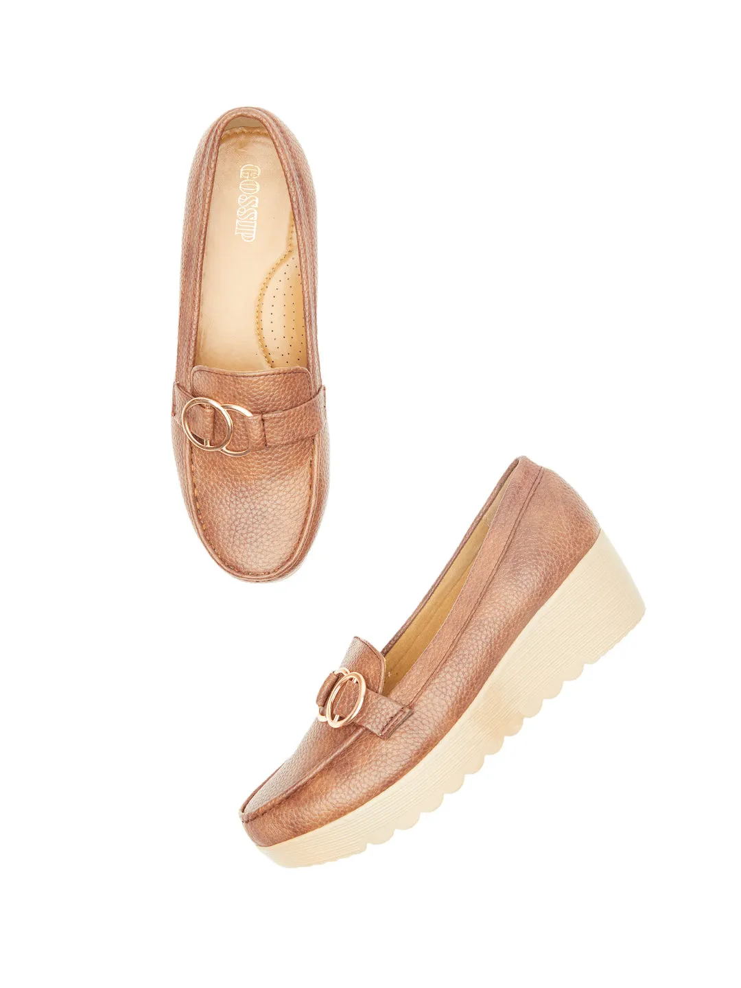 GOSSIP WOMENS BROWN MOCCASINS