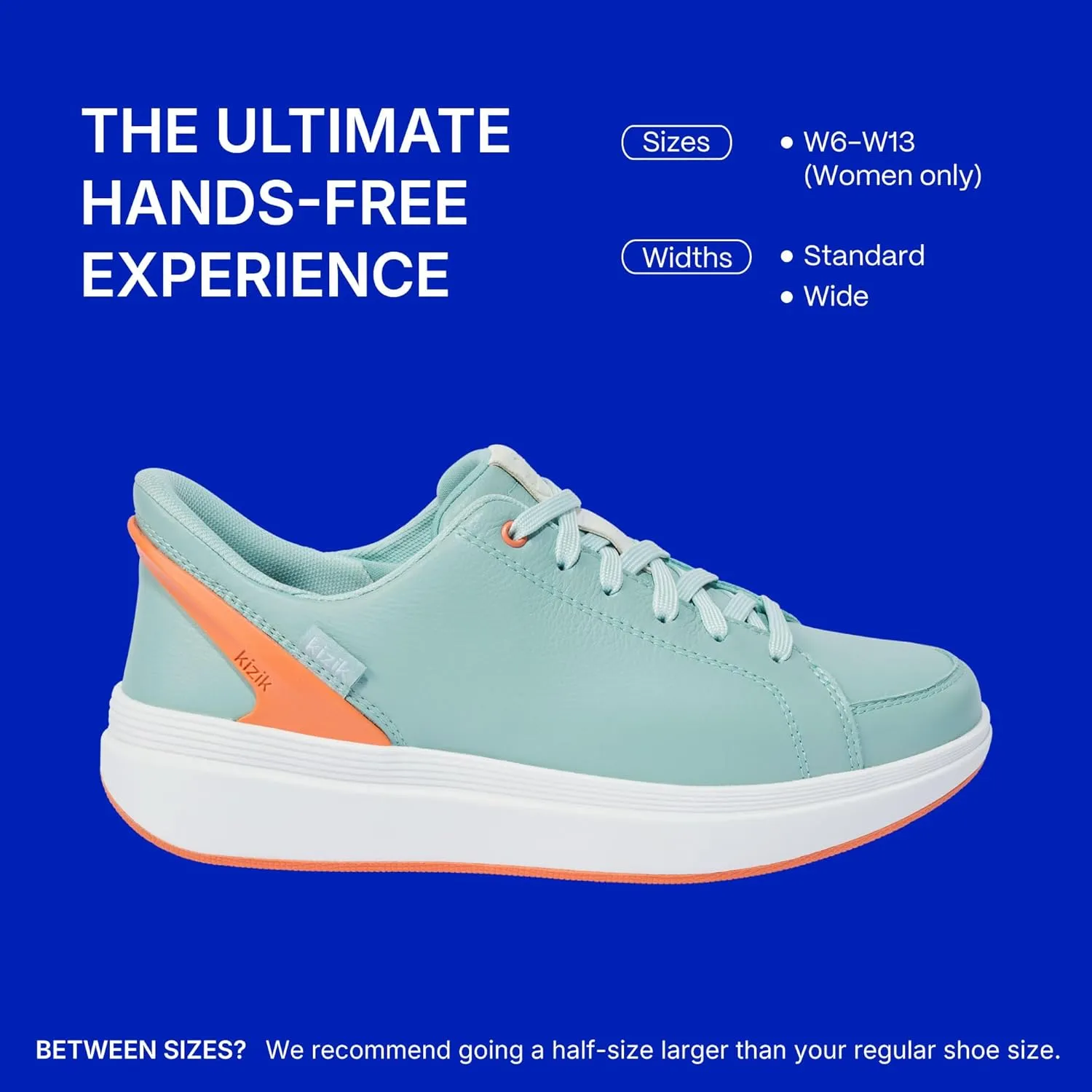 Kizik Womens Shoes: Sydney - Comfortable, Breathable, Casual Slip On Sneakers, Full Grain Tumbled Leather, Hands Free Convenience in a Timeless Style - Regular Width
