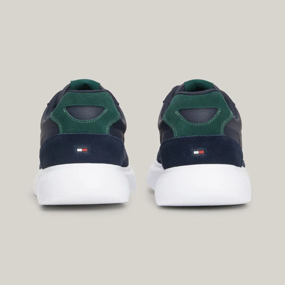 Lightweight Leather Sneaker - Navy
