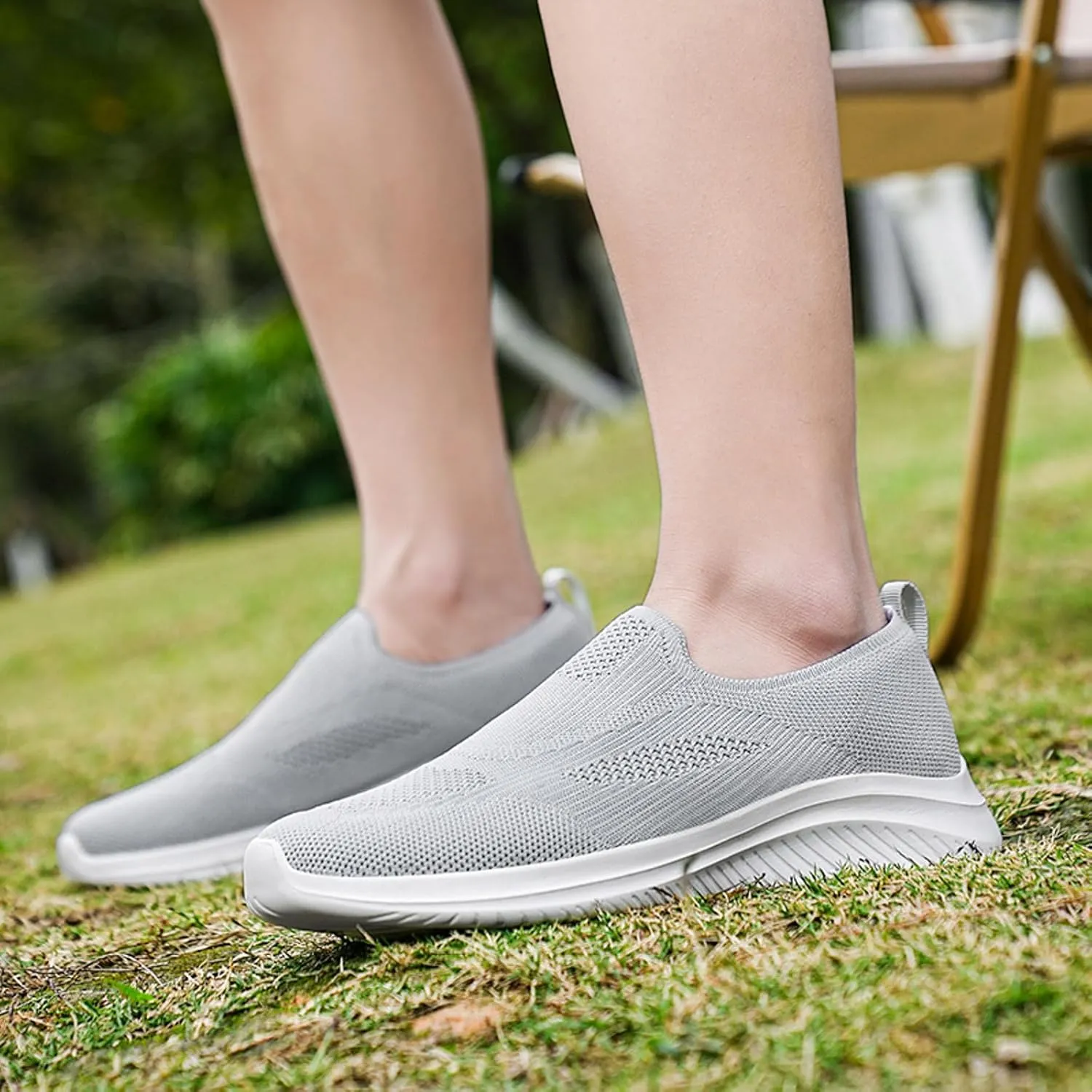 Memory Foam Versatile Shoes for Men Lightweight Sport Gym Jogging Walking Sneaker Soft Flat Soled Elderly Shoes