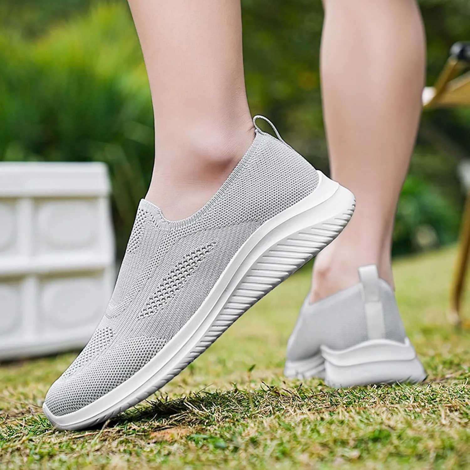 Memory Foam Versatile Shoes for Men Lightweight Sport Gym Jogging Walking Sneaker Soft Flat Soled Elderly Shoes