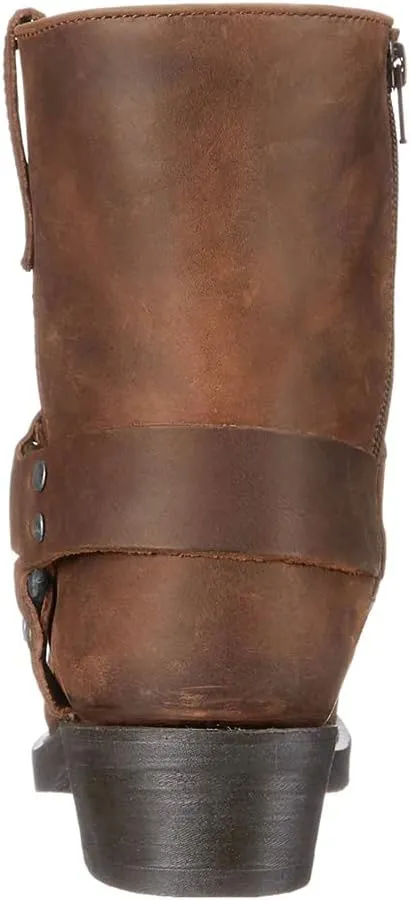 Men's Square Toe High Heel Durable Western Work Cowboy Boots Slip Resistant Side Zipper Ankle Boots