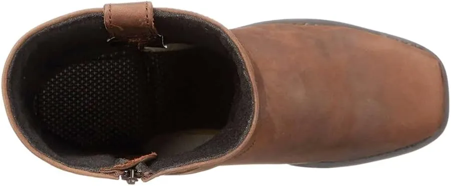 Men's Square Toe High Heel Durable Western Work Cowboy Boots Slip Resistant Side Zipper Ankle Boots