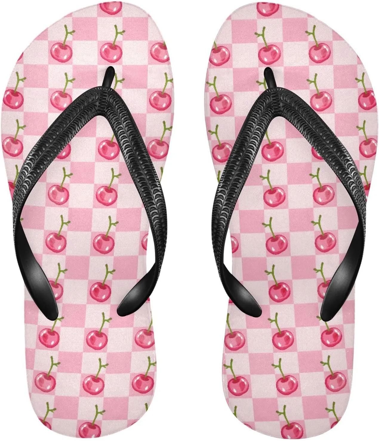 MNSRUU Flip Flops for Women Men Strawberry Flip Flops Womens Slides Men Sandals Shower Slippers Summer Non-Slip Flipflops for Swim Beach Bathroom, XS