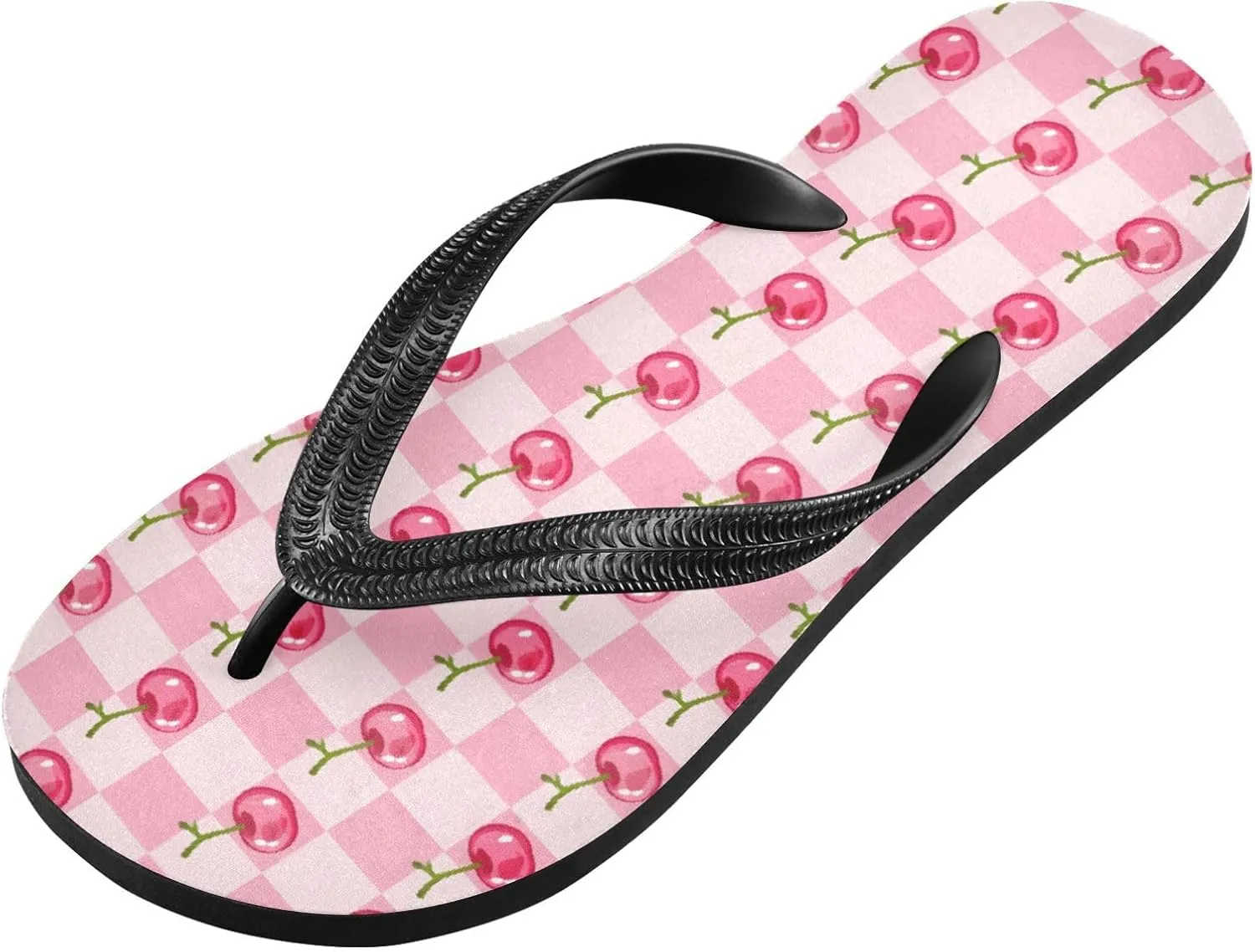 MNSRUU Flip Flops for Women Men Strawberry Flip Flops Womens Slides Men Sandals Shower Slippers Summer Non-Slip Flipflops for Swim Beach Bathroom, XS