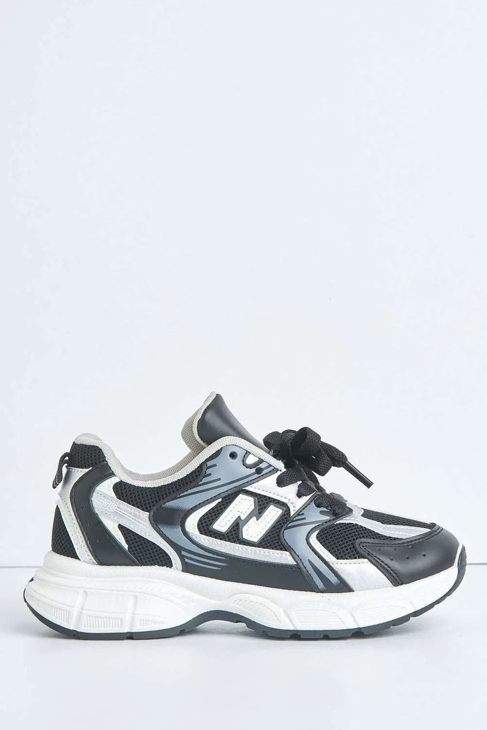 Nina Patterned Chunky Sole Trainers in Black