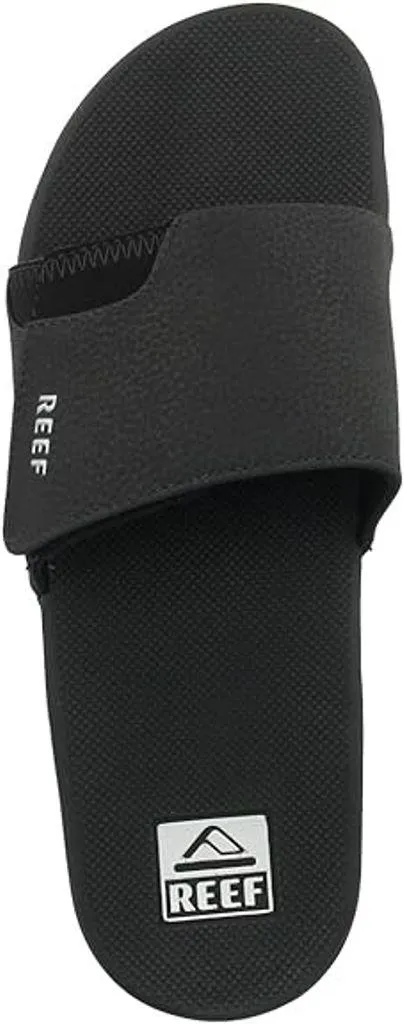 Reef Fanning Slide Black Silver Mens Sandals Flip Flops