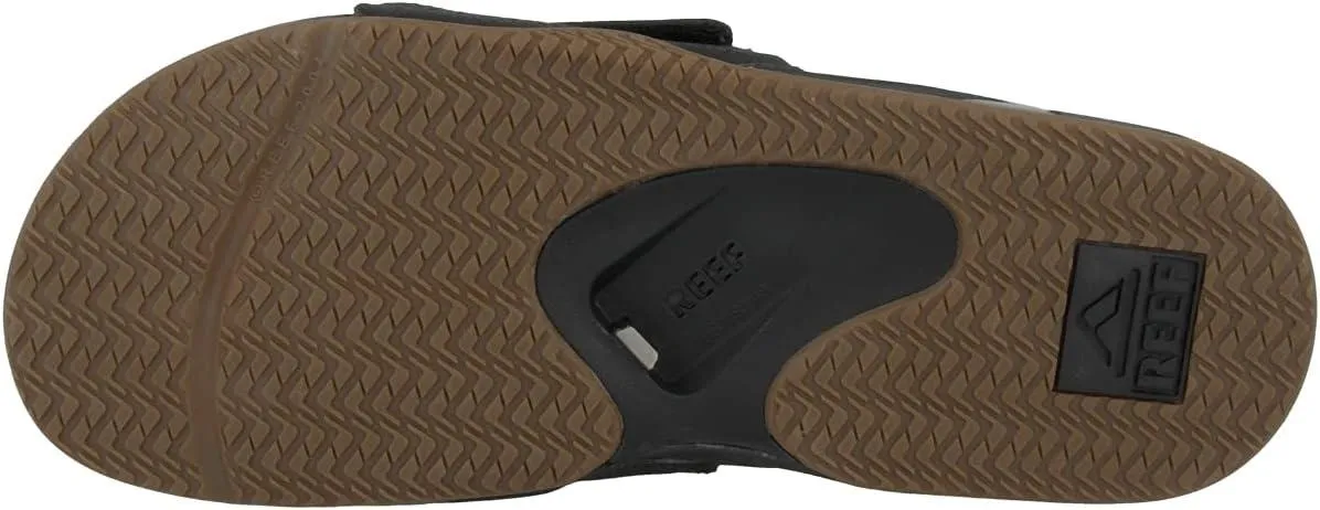 Reef Fanning Slide Black Silver Mens Sandals Flip Flops