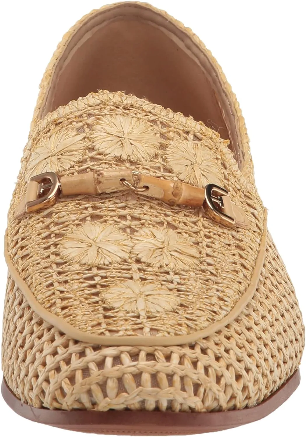 Sam Edelman Lowell Natural Woven Leather Classic Chain Detailed Vamp Loafers