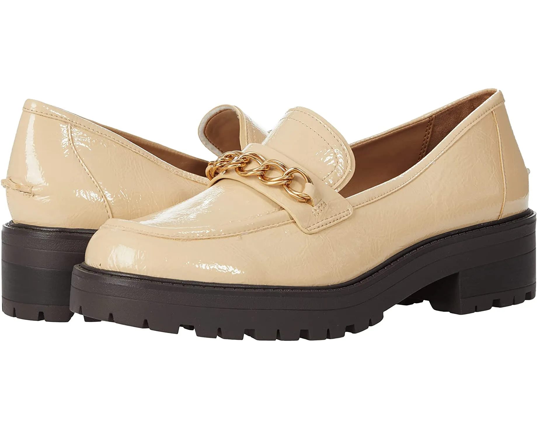 Sam Edelman Taelor Wheat Rounded Toe Slip On Chunky Heel Fashion Classic Loafers