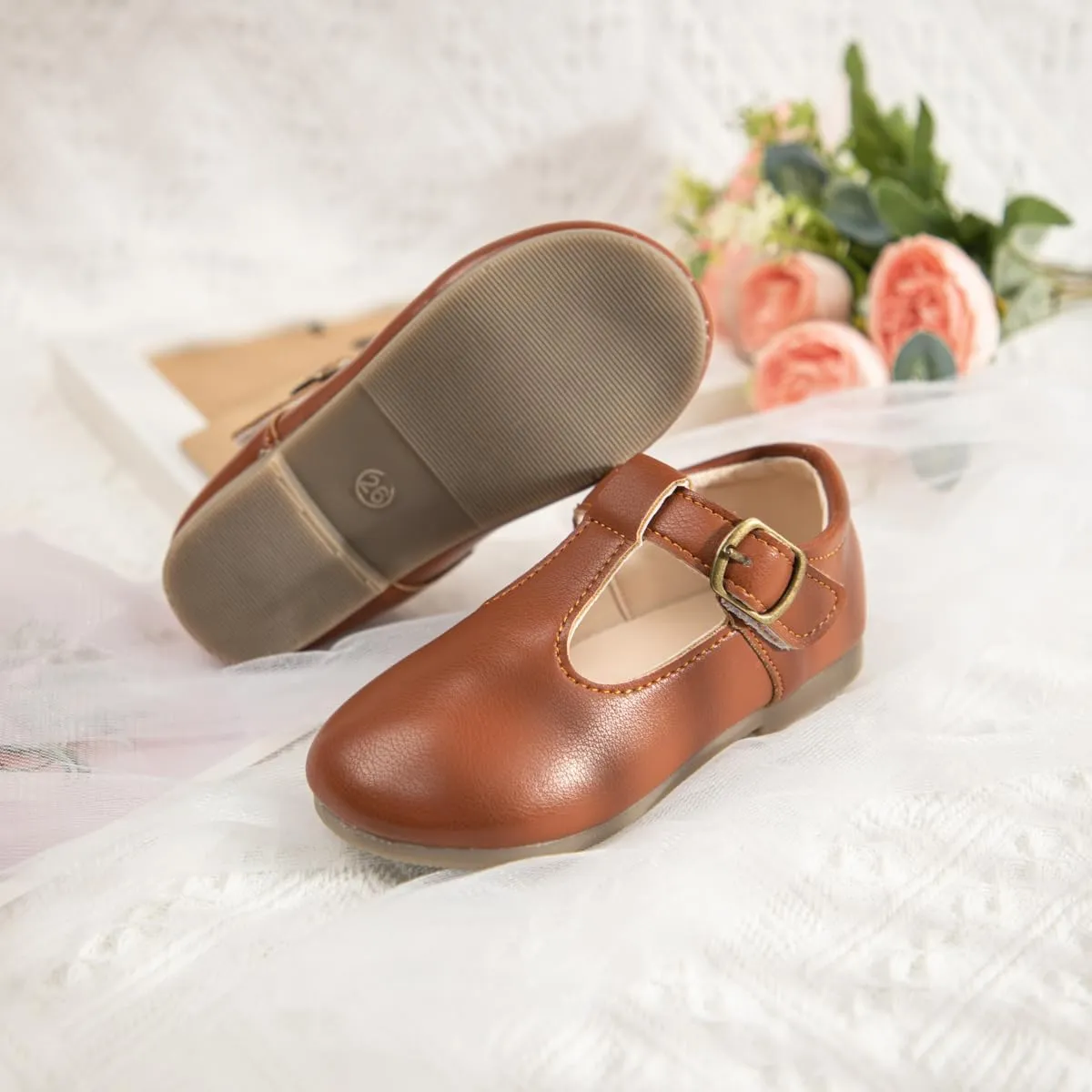 Toddler Girls Mary Jane Dress Shoes Ballet Flats Little Girls Soft Slip-On Bowknot Princess Shoes Wedding Party Casual Walking School Uniform Moccasins Baptism Shoes