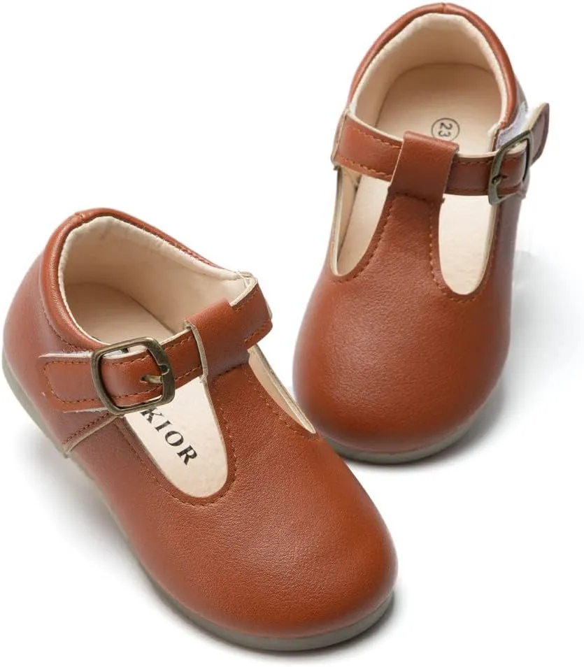 Toddler Girls Mary Jane Dress Shoes Ballet Flats Little Girls Soft Slip-On Bowknot Princess Shoes Wedding Party Casual Walking School Uniform Moccasins Baptism Shoes
