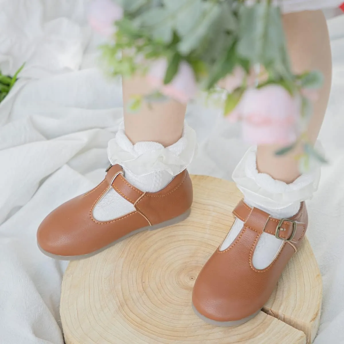 Toddler Girls Mary Jane Dress Shoes Ballet Flats Little Girls Soft Slip-On Bowknot Princess Shoes Wedding Party Casual Walking School Uniform Moccasins Baptism Shoes