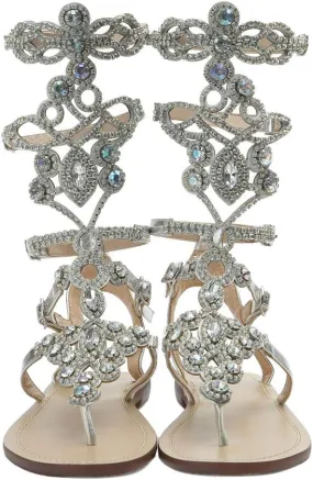 Women's Rhinestone Gladiator Sandals Stylish Flats for Summer Beach Weddings